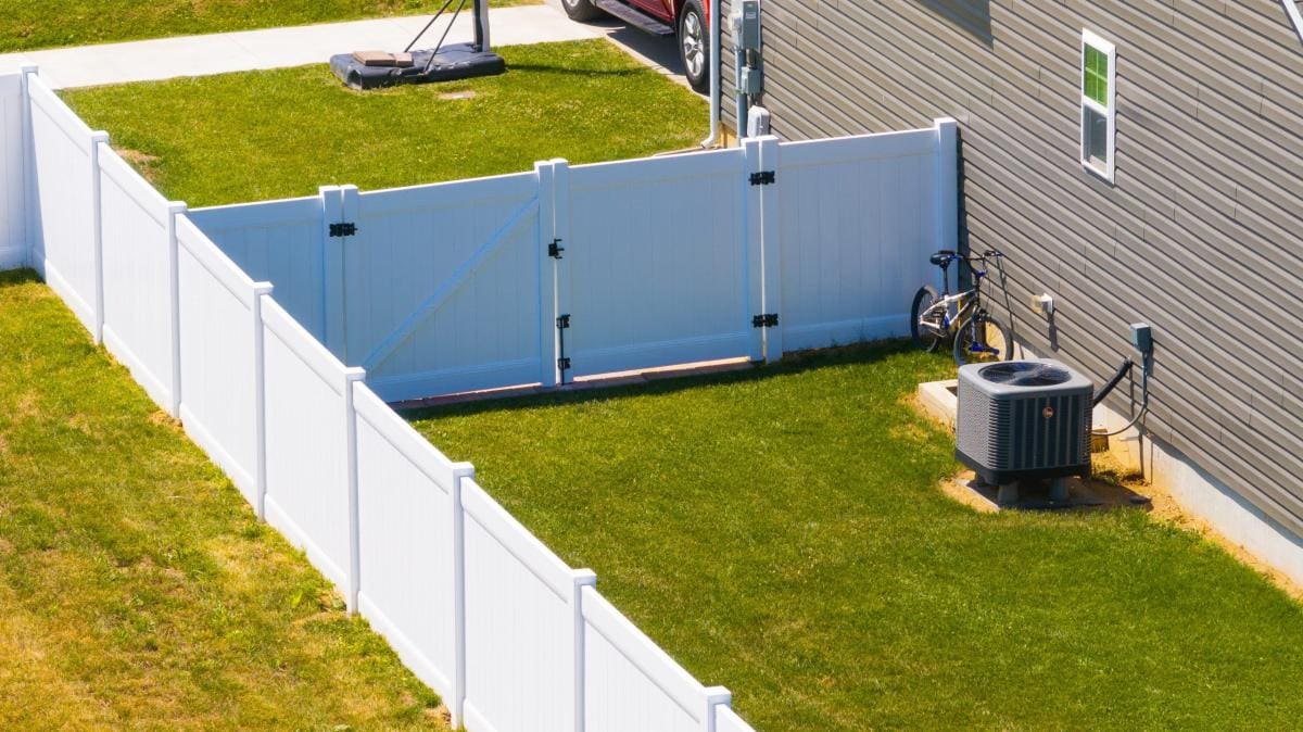 Residential fence, aerial view